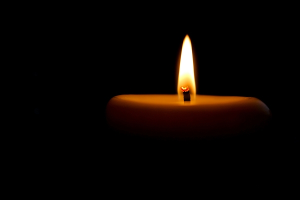 candle glowing in dark