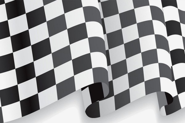 checkered flag denoting start of competition