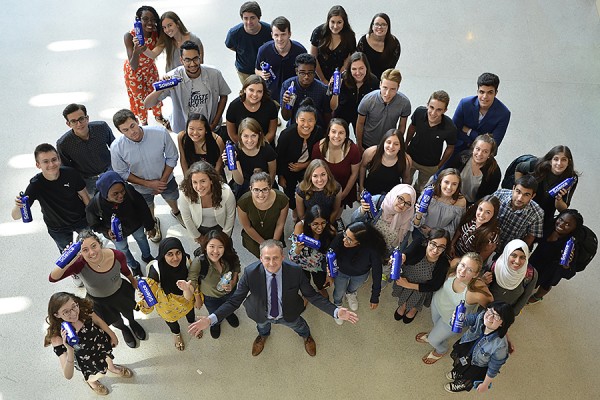 students with dean Chris Houser