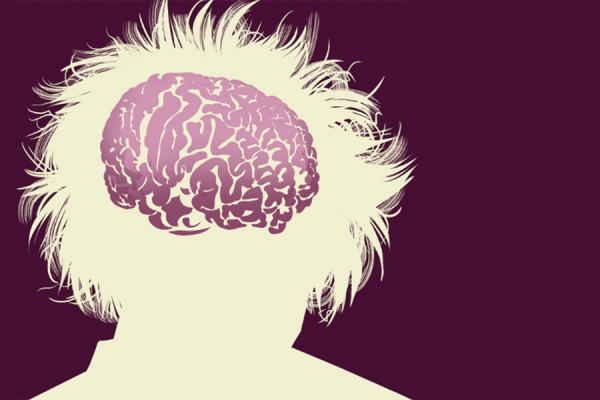silhouette of Einstein highligting the brain