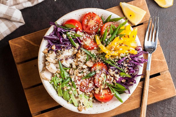 plate of high-fibre foods