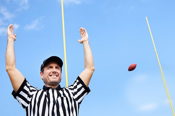 football ref signalling successful field goal