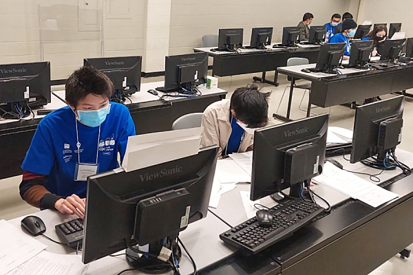 student teams working in computer lab