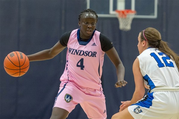 Lancer guard Nyamuoch Teny confronts a defender.