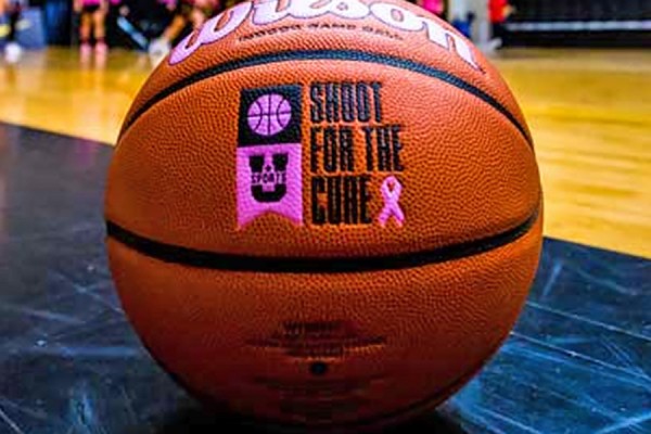 Basketball imprinted Shoot for the Cure