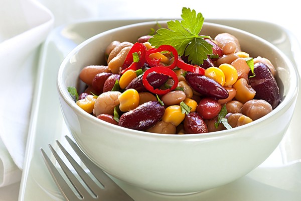 bowl of bean and corn chili