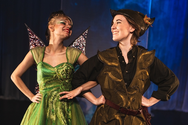 Georgie Savoie as Tinker Bell and Annie Roberts as Peter Pan