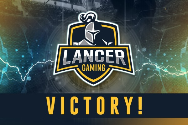 Lancer Gaming logo with word &quot;Victory&quot; superimposed