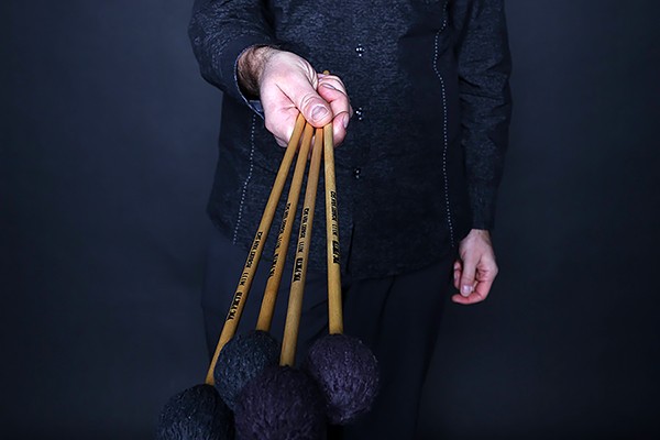 Nicholas Papador hands holding mallets