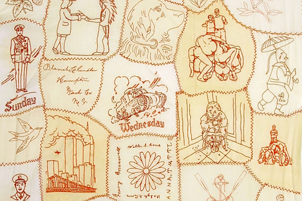 detail of embroidery from Redwork: The Emperor of Atlantis