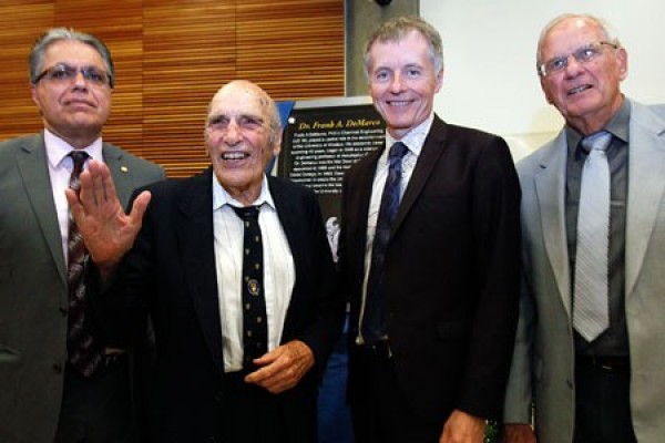 Mehrdad Saif, Frank A. DeMarco, president Alan Wildeman, and Carl St. Pierre