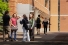 students in clusters outside student centre