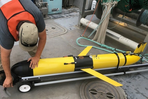 preparing a torpedo-like probe for launch