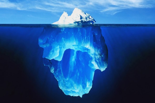 image of an iceberg from the cover of the textbook