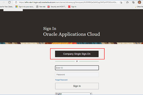 Oracle sign in