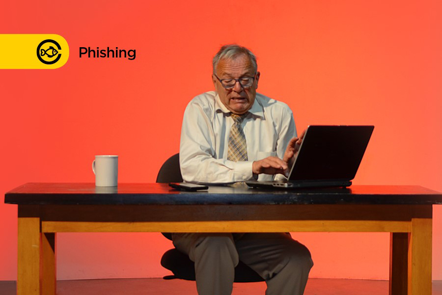 man looking concerned about phishing