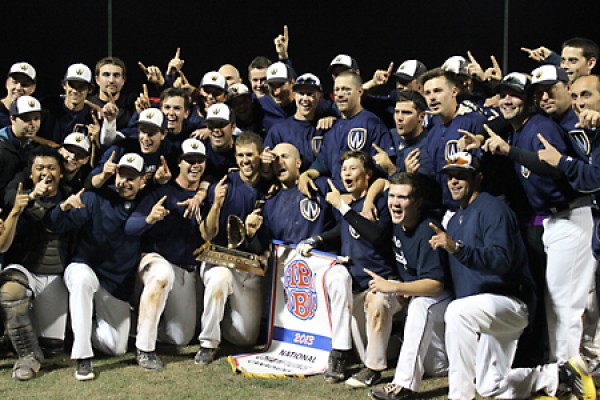 Lancer baseball players celebrate