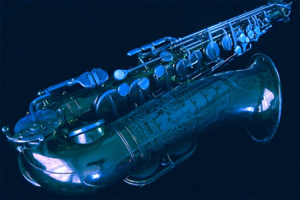 blue saxophone