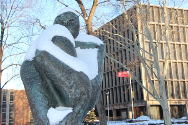 snow-covered sculpture