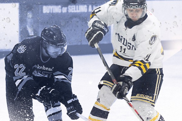 hockey action vs. Lakehead