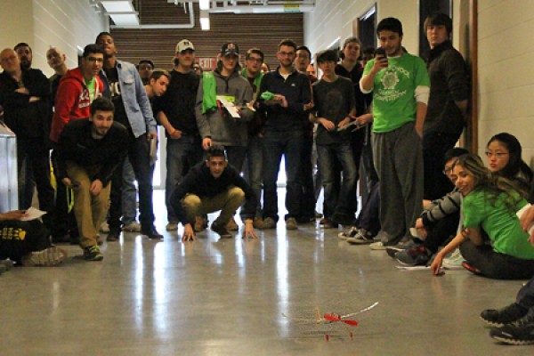 Contestants put a model airplane through its paces