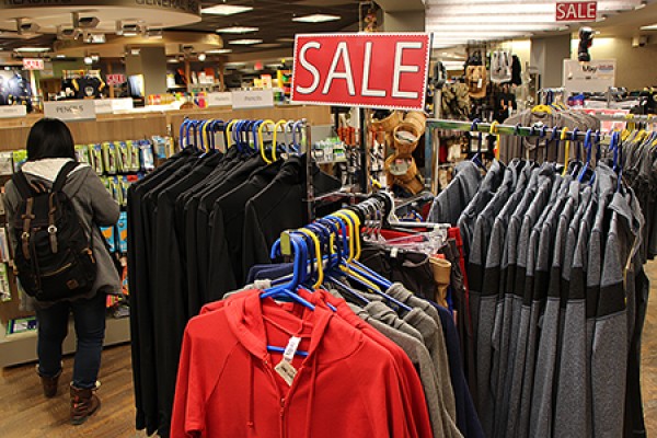 clothes marked "sale"