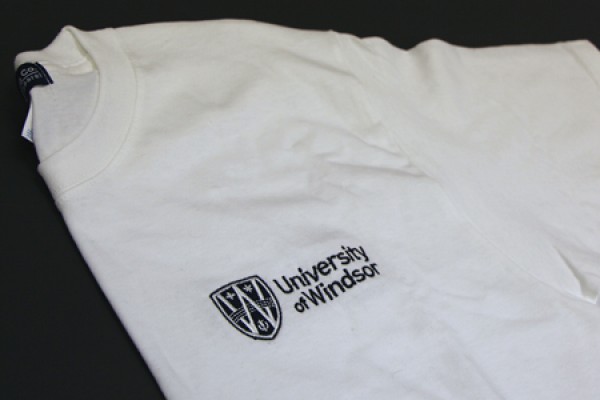 cotton T-shirt embroidered with the UWindsor logo