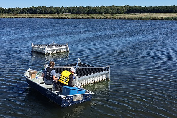 Adam Skoyles and Tom Reid in boat