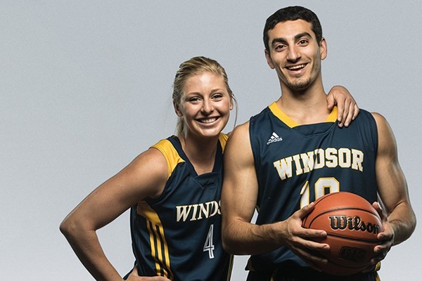 two basketball players