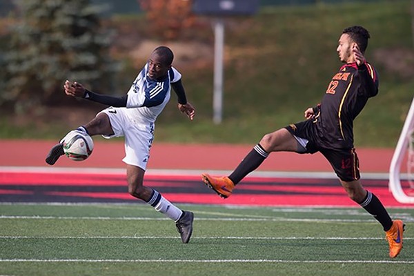 Lancer men’s soccer play