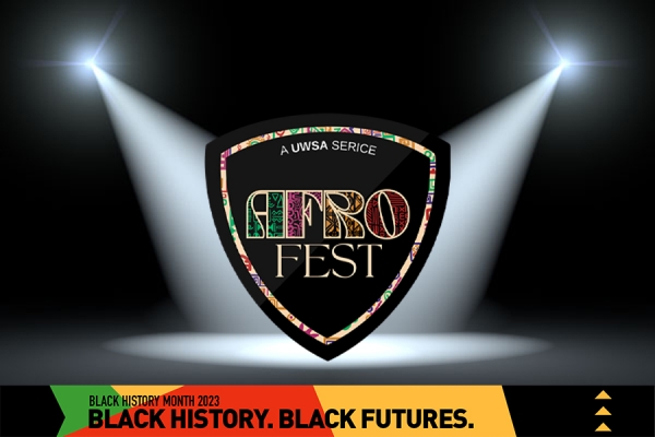 AfroFest logo depicted on stage