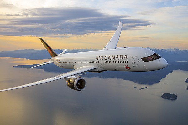 Air Canada jet in flight