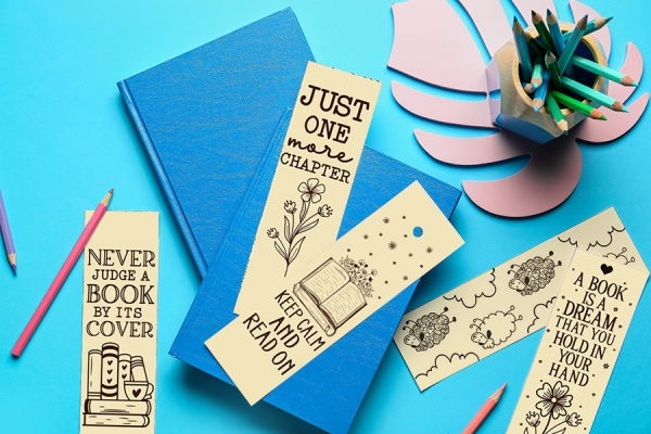 bookmarks and supplies to make them