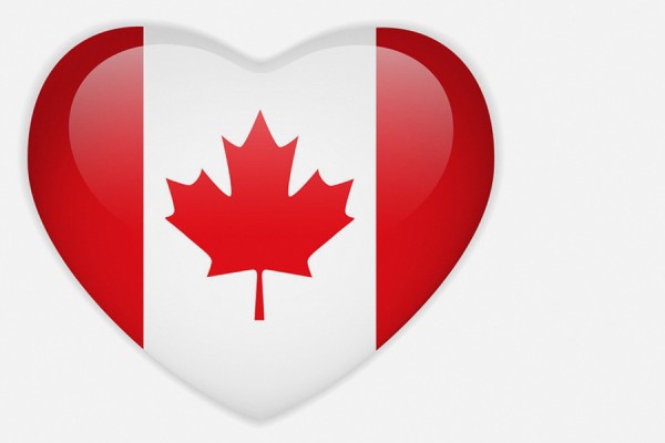 heart-shaped Canadian flag