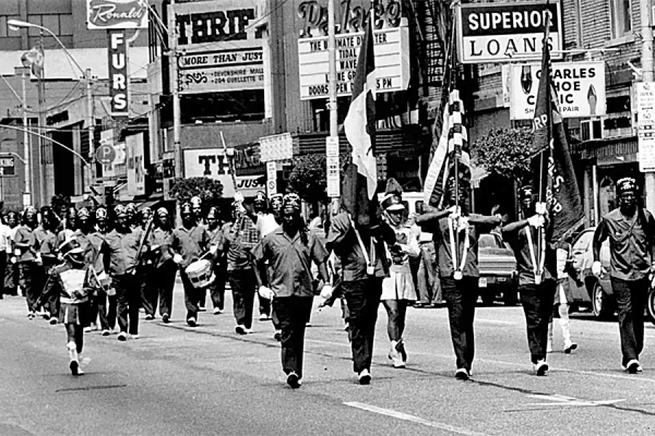 Marchers in the 1975 Emancipation parade.