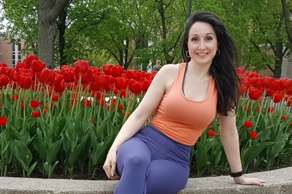 Giovanna Abraham in workout clothes
