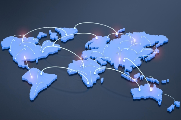 map of world indicating connections