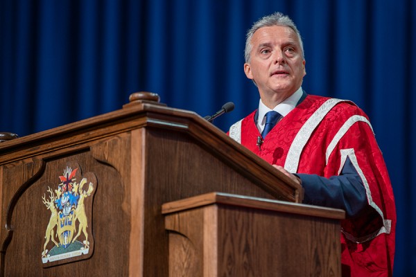 Robert Gordon at Convocation podium