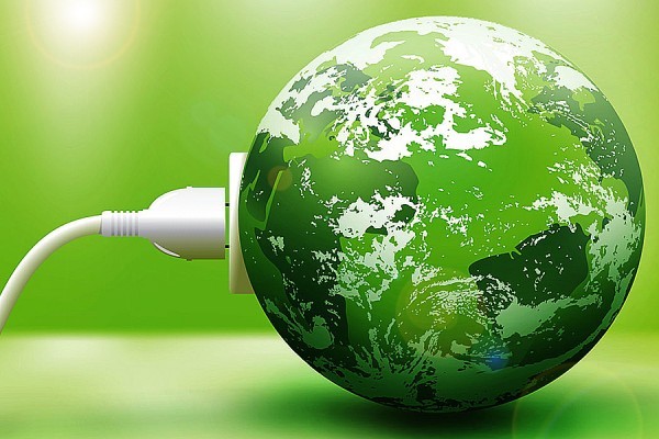 model earth with green plug