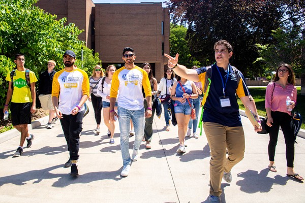 Students tour campus during Head Start.