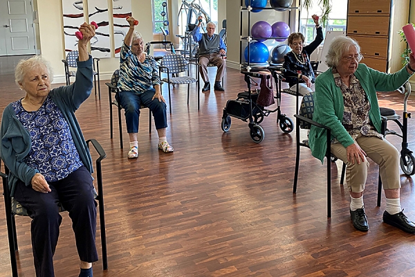 Seniors&#039; exercise class