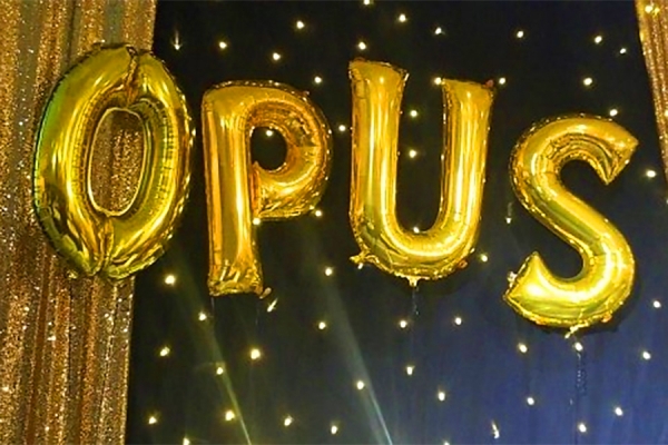 &quot;OPUS&quot; spelled out in balloons