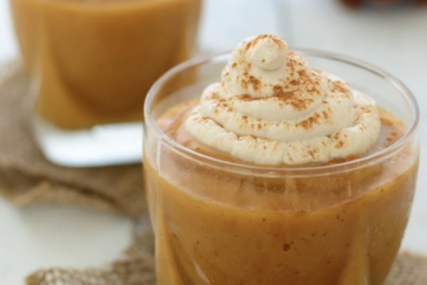 Pumpkin smoothie in glass