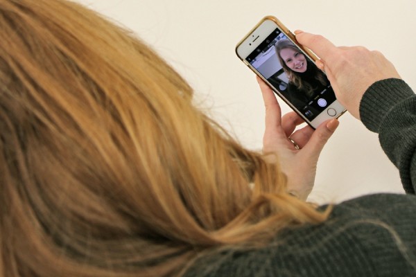 women taking selfie