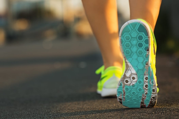 walking shoes on trail