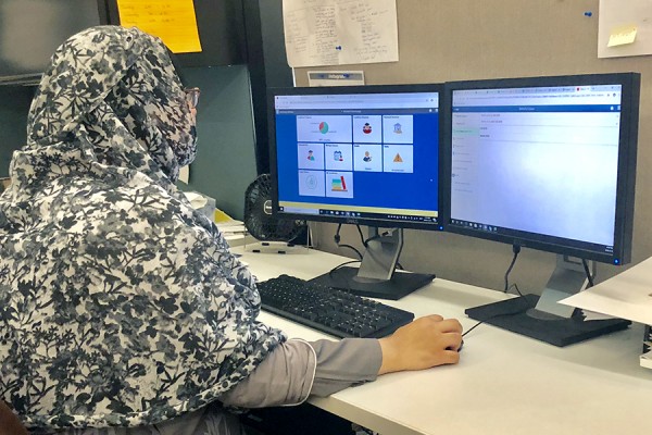 woman at computer