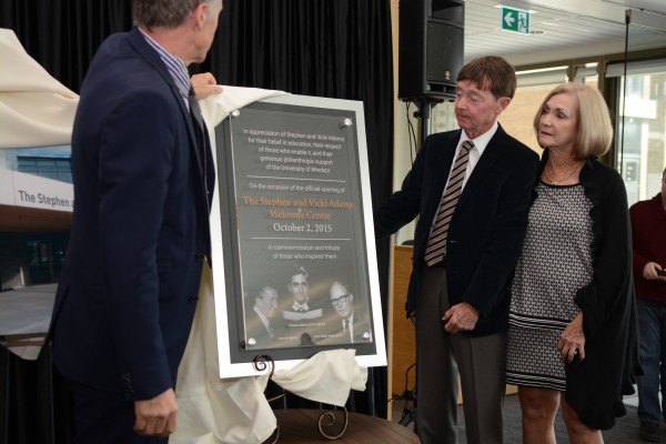 Dr. Wildeman is joined by donors Stephen and Vicki Adams