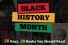 Black History Month superimposed on books