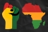 raised fist, map of Africa