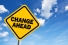 road sign: Change ahead